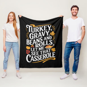 Türkei Gravy Bohnen und Rolls Lass mir sehen Casse Fleecedecke