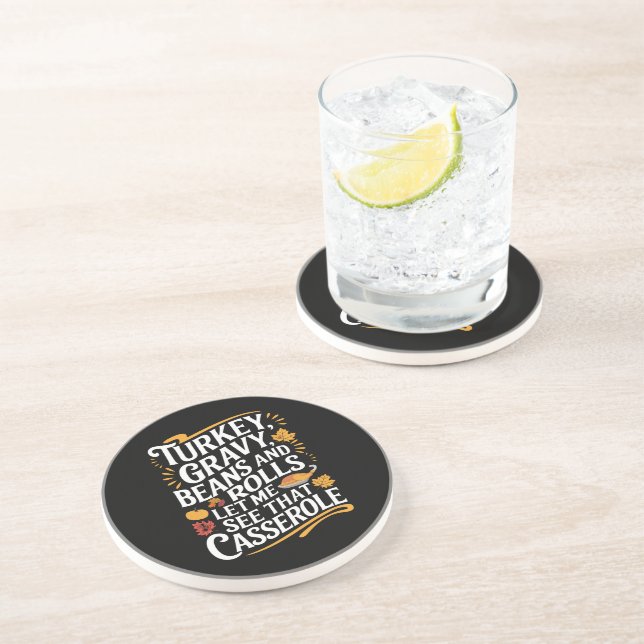 Türkei Gravy Bohnen und Rolls Lass mir sehen Casse Getränkeuntersetzer (Seite)