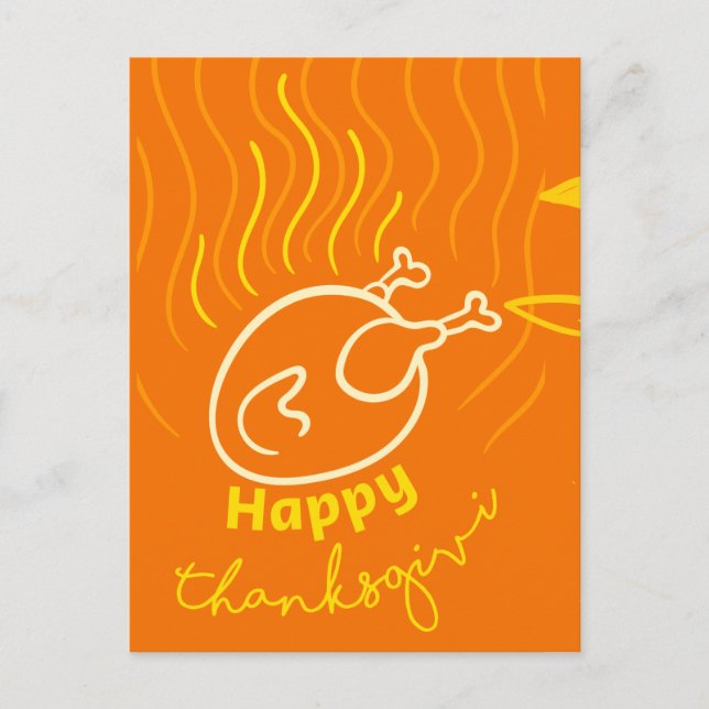 Türkei Grilled Card Happy Thanksgiving Feiertagspostkarte (Vorderseite)
