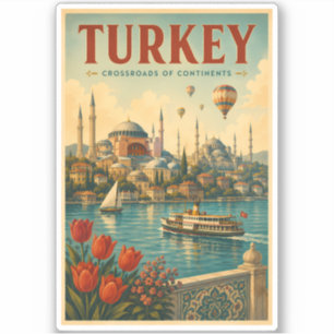 Türkei Hagia Sophia Blaue Moschee Illustration Ret Aufkleber