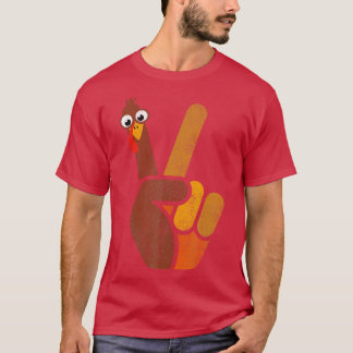 Türkei Hippie Peace Sign Fall Funny Erntedank T-Shirt