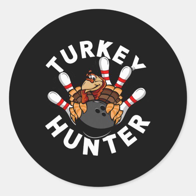 Türkei Hunter Bowling Runder Aufkleber (Vorderseite)