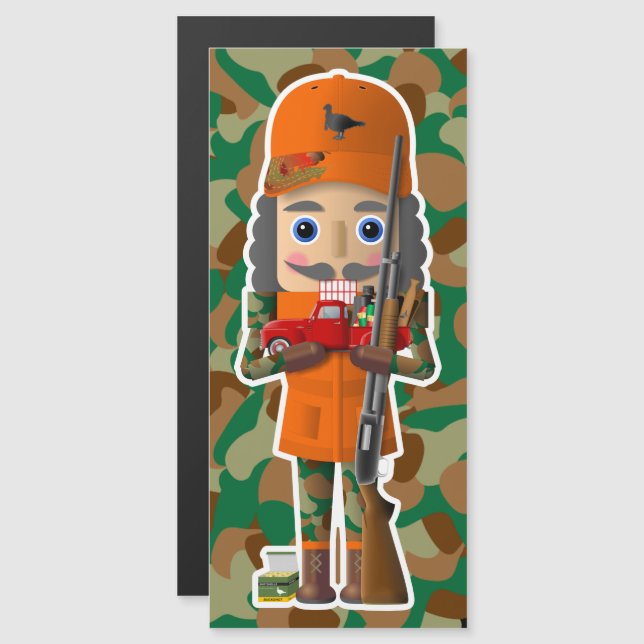 Türkei Hunter Nutcracker mit Little Red Truck Magnetkarte (Vorne/Hinten)