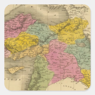 Türkei in Asien 4 Quadratischer Aufkleber