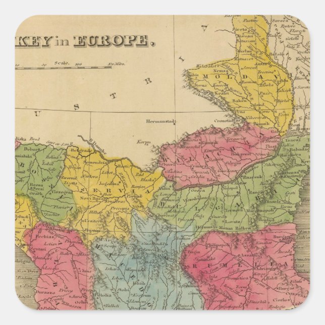 Türkei in Europa 8 Quadratischer Aufkleber (Vorderseite)