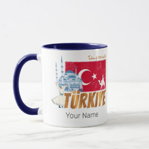 Türkei Istanbul Vintage-Flagge Türkei Souvenir Tasse