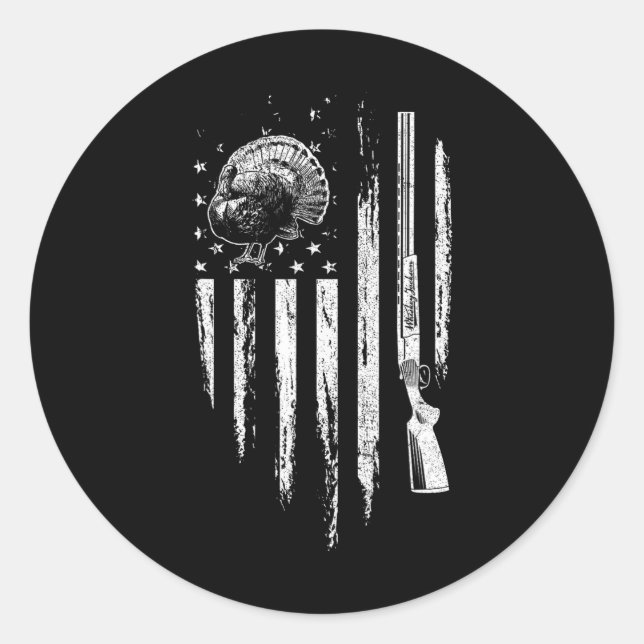 Türkei Jagd auf amerikanisches Hühnergeschenk Runder Aufkleber (Vorderseite)