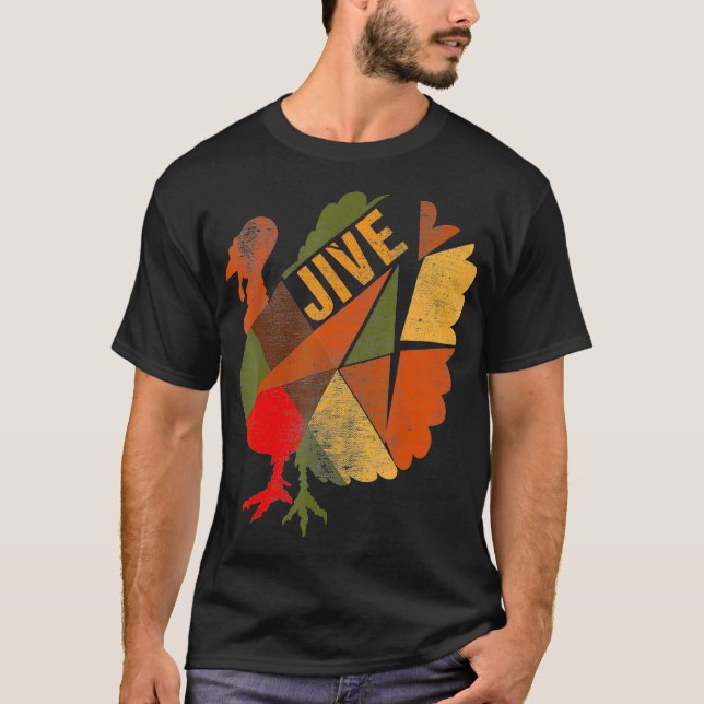 Türkei Jive Erntedank Türkei Patchwork Fest Di T-Shirt (Vorderseite)