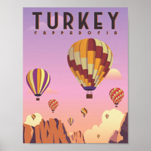 Türkei Kappadokien Berühmter Reiseort Illustration Poster