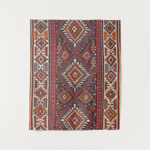 Türkei Kilim Aztec Red Blue Tan  Wandteppich