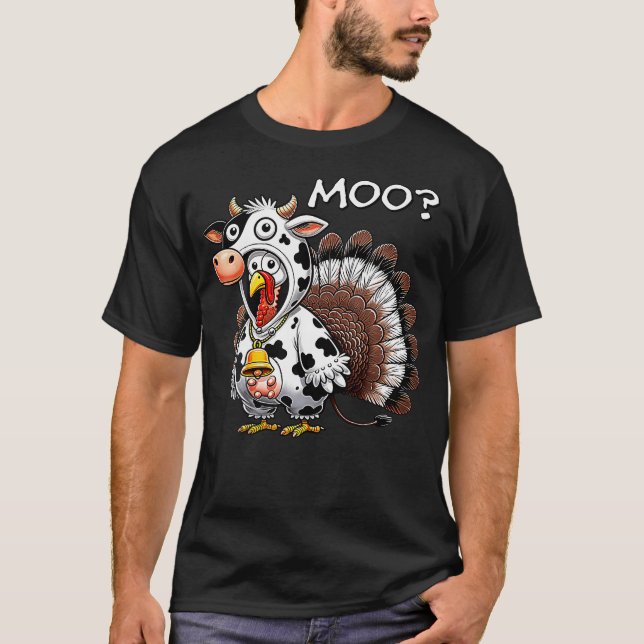 Türkei Kuh Funny Turkey Mow Erntedank Männer B T-Shirt (Vorderseite)