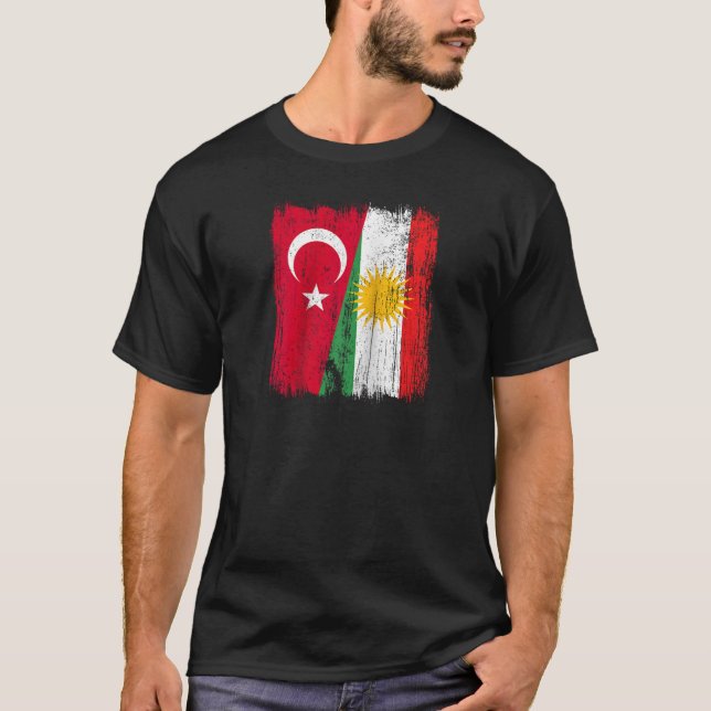 Türkei Kurdistan Halbfahne Türkisches Kurdisches H T-Shirt (Vorderseite)