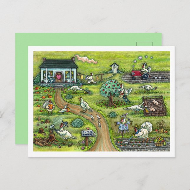 TÜRKEI-LANDWIRTSCHAFT, MENSCHENLAND ERNTEDANK VRDS FEIERTAGSPOSTKARTE (Vorne/Hinten)