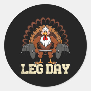 Türkei Lover Leg Day Weightlift Gym Thanksgivin Runder Aufkleber
