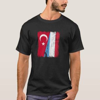 Türkei Luxemburg Halbfahne Türkisch Luxemburgisch T-Shirt