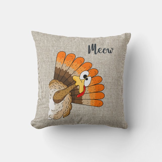 Türkei Meow Throw Kissen (Vorderseite)