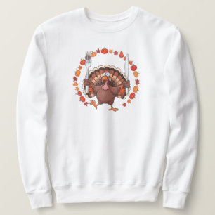 Türkei mit Gabel & Knife NUR WEISS Sweatshirt