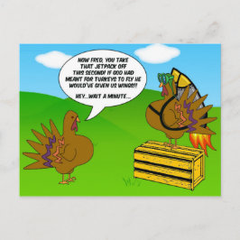 Türkei mit Jetpack - Funny Erntedank Postcard Feiertagspostkarte