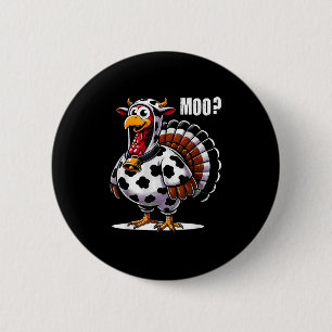Türkei Moo Cow Kostüm Funny Erntedank Button