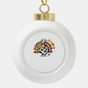 Türkei Moo Erntedank Kuh Türkei Spaß Funny _2 Keramik Kugel-Ornament