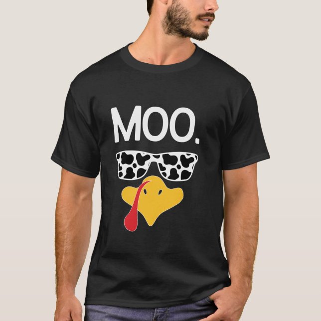 Türkei Moo Funny Erntedank Kuh Sonnenbrille Long T-Shirt (Vorderseite)