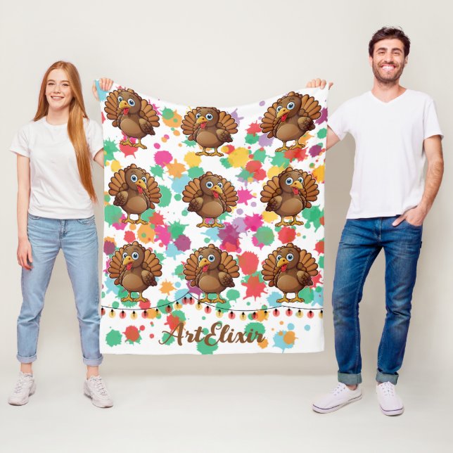 Türkei Niedlich Kawaii Brown Print Fleecedecke (Beispiel)