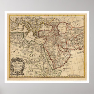 Türkei Persia Arabia Karte - 1721 Poster