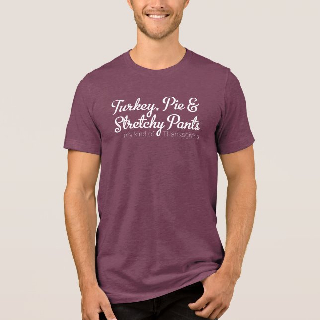 Türkei, Pie & Stretchy Pants - Weiß Tri-Blend Shirt (Vorderseite)