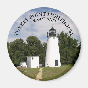 Türkei Point Leuchtturm, Maryland Round Magnet