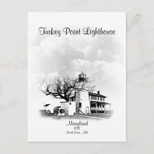 Türkei Point Lighthouse - Maryland Postkarte (Vorderseite)