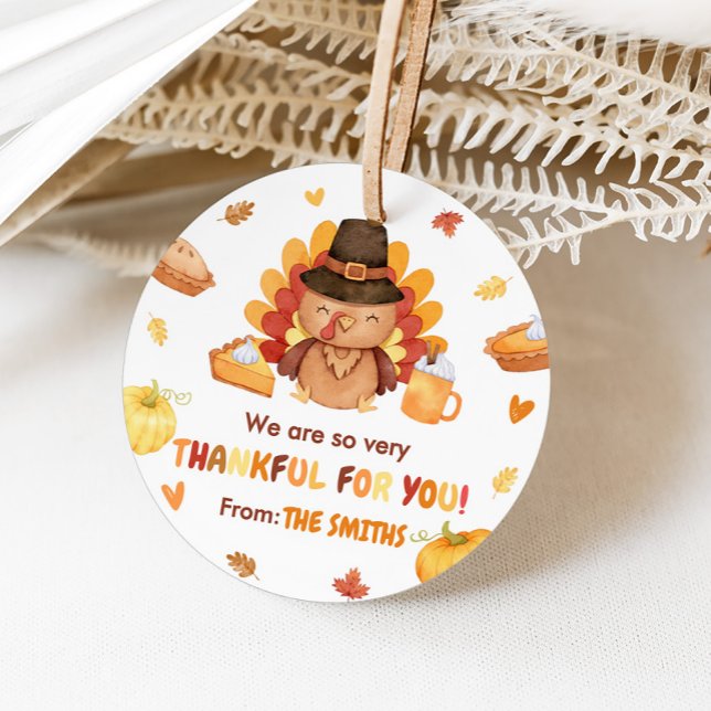 Türkei Pumpkin Herbst Erntedank Geschenkanhänger (Autumn Pumpkin Turkey Thanksgiving Favor Tags)