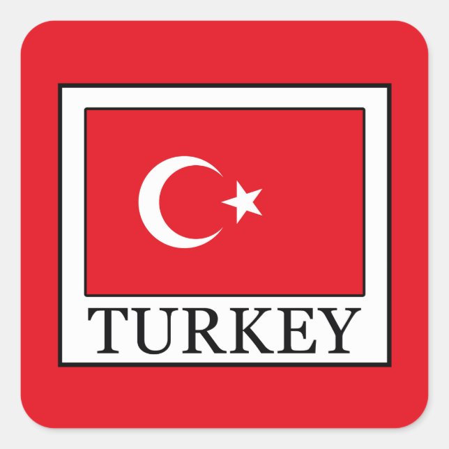 Türkei Quadratischer Aufkleber (Vorderseite)