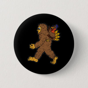 Türkei Reiten Bigfoot Erntedank Day Funny Sasqu Button