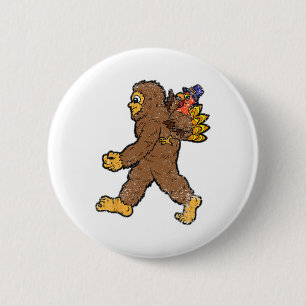 Türkei Reiten Bigfoot Erntedank Day Funny Sasqu Button