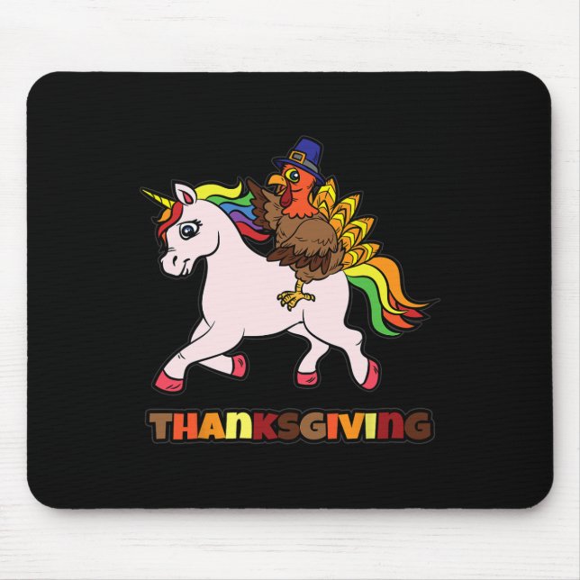 Türkei Reiten Unicorn Erntedank Day Magical Fal Mousepad (Vorne)