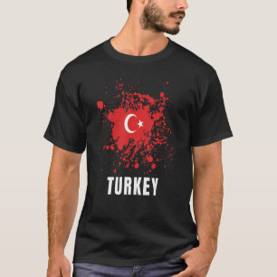 Türkei Retro Vintage Wasserfarben Sport Türkische T-Shirt