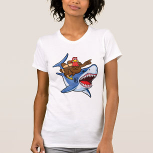 Türkei Riding Shark Erntedank Geschenk für Kinder  T-Shirt