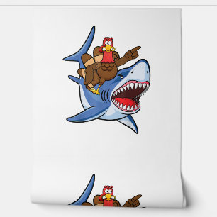 Türkei Riding Shark Erntedank Geschenk für Kinder Tapete
