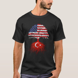 Türkei Roots Türkisch USA Flaggen Naturaliza T-Shirt