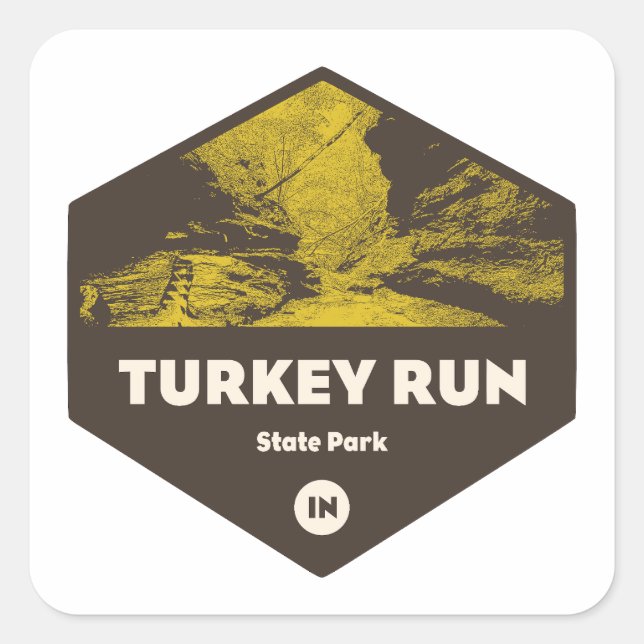 Türkei Run Staat Park Indiana Quadratischer Aufkleber (Vorderseite)