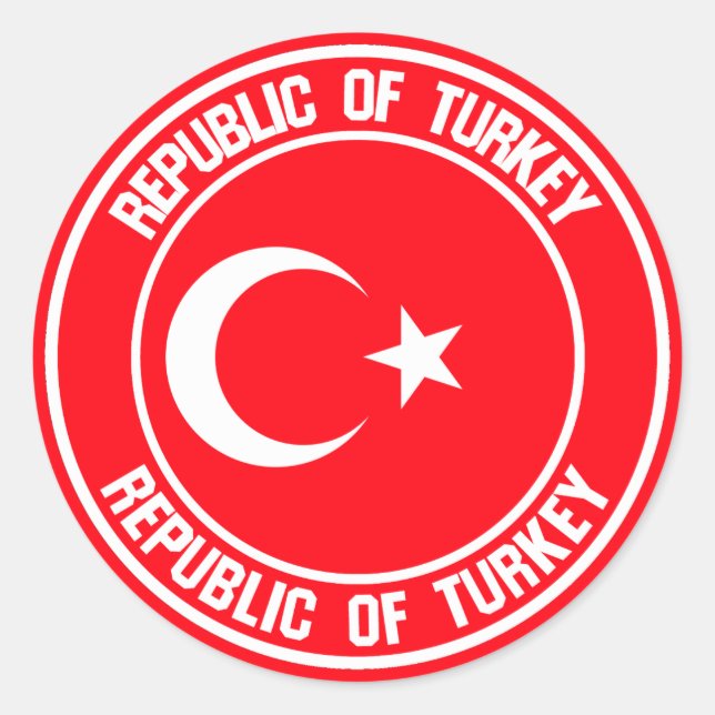 Türkei-Runde Runder Aufkleber (Vorderseite)