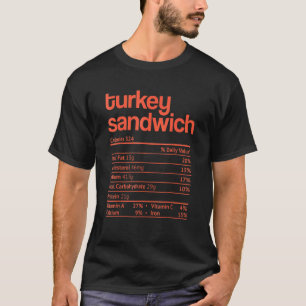 Türkei Sandwich Nutrition Fakten Erntedank Chri T-Shirt