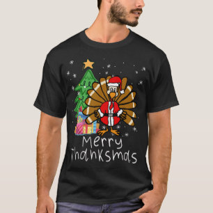 Türkei Santa Merry Thanksmas Weihnachten Thanksgi T-Shirt