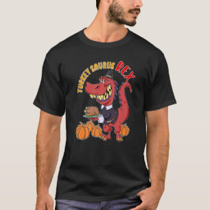 Türkei Saurus Rex I Trex Pilgrim Hat I Dinosaur Th T-Shirt