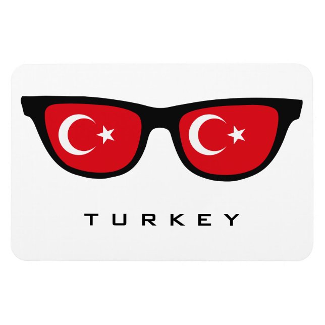 Türkei Shades benutzerdefinierte Text- und Farbmag Magnet (Horizontal)