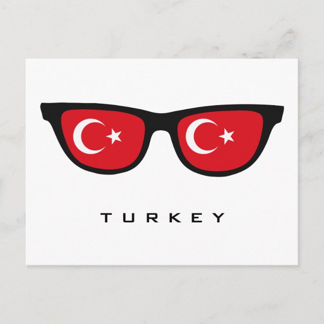 Türkei Shades benutzerdefinierten Text & Farbe Pos Postkarte (Vorderseite)