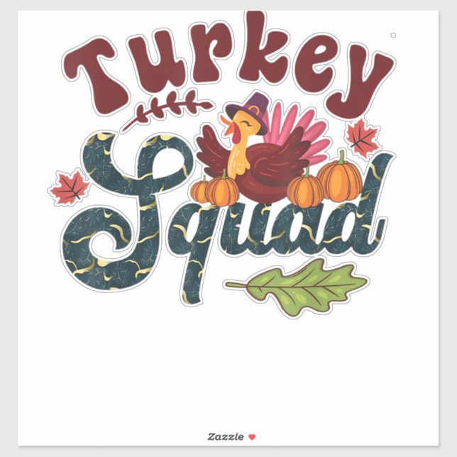 Türkei Squad Funny Erntedank Day Run Pilgrim Gi Aufkleber (Blatt)