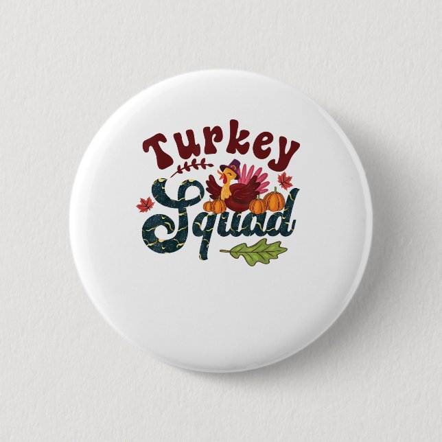 Türkei Squad Funny Erntedank Day Run Pilgrim Gi Button (Vorderseite)