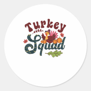 Türkei Squad Funny Erntedank Day Run Pilgrim Gi Runder Aufkleber