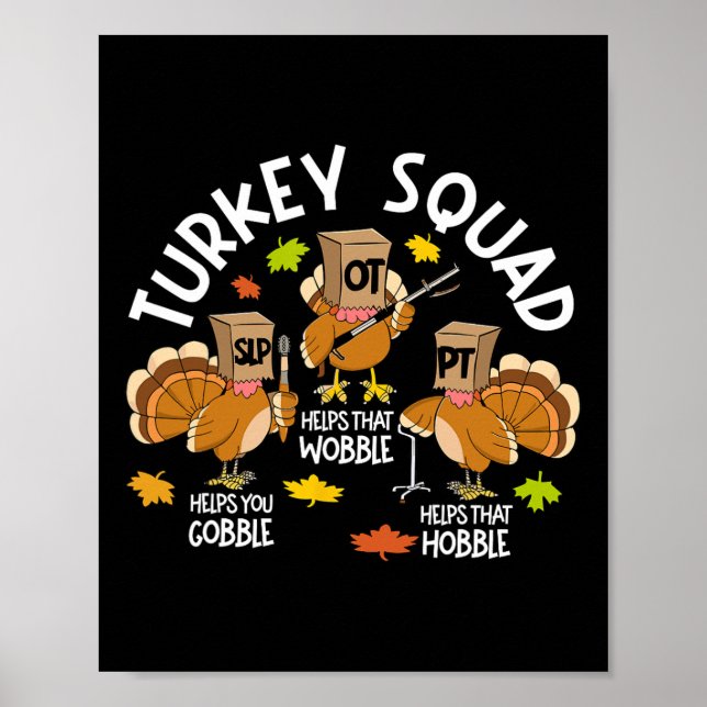 Türkei Squad Slp Ot PT Therapieteam Fall Thanksgiv Poster (Vorne)